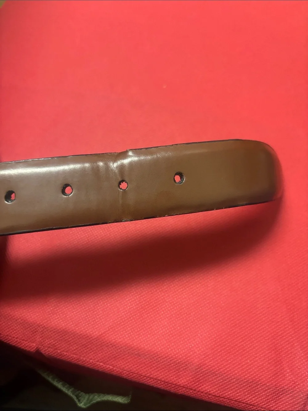 Kenneth Cole brown coated leather Belt with Embossed Logo